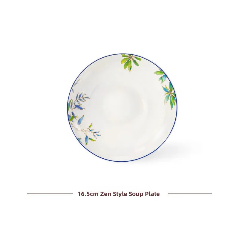 Miroco Luxury Porcelain Dinnerware Set Parrot Pattern Ele round Di Deep cm for Adult Home Use High Quali Bone China