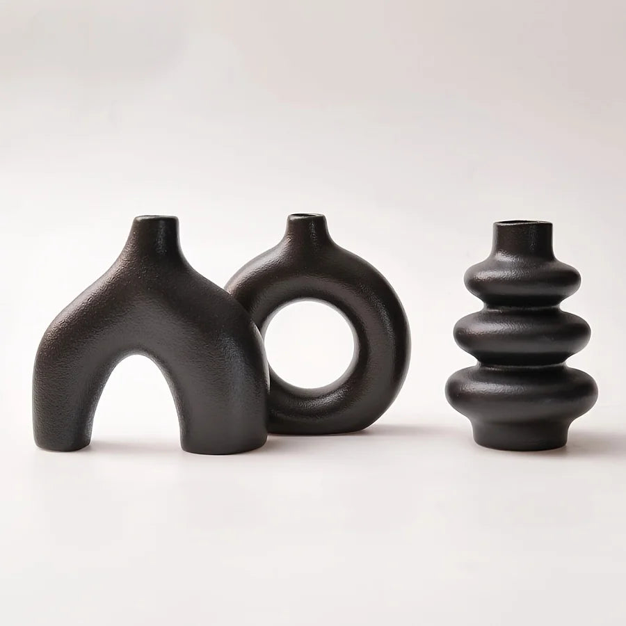 Bohemian ceramic vase set, decorative vase ornaments, wedding living room, bedroom, coffee shop, dining table decoration gifts