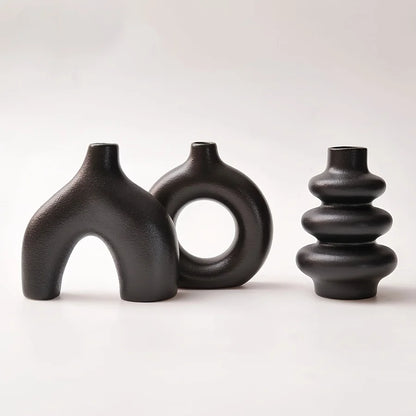 Bohemian ceramic vase set, decorative vase ornaments, wedding living room, bedroom, coffee shop, dining table decoration gifts