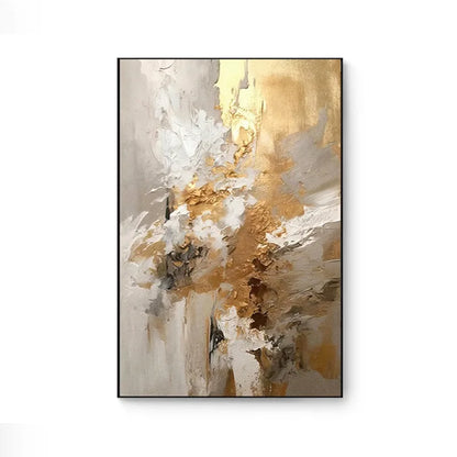 100% Hand Painted，Gold, Grey, Beige, Black ,Textured Painting, Acrylic Abstract Oil Painting, Wall Decor Living Room, Office Wal