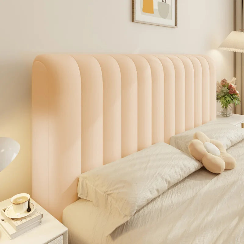 Solid Color Quilted Bed Headboard Cover All-inclusive Thicken Velvet Head Cover for Curvy Anti-dirt Bed Backrest Cover