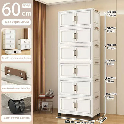 Storage Cabinet No Installation Required Organization Cabinet for Babies and Children Clothes Organizer Box Snack Plastic Foldable