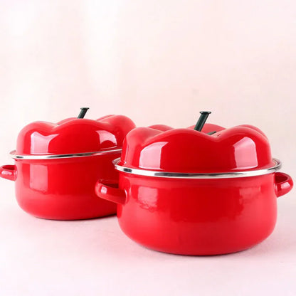 Enameled Saucepan Household Kitchen Cookware Cooking Noodle Stew Soup Boiling Water Pot