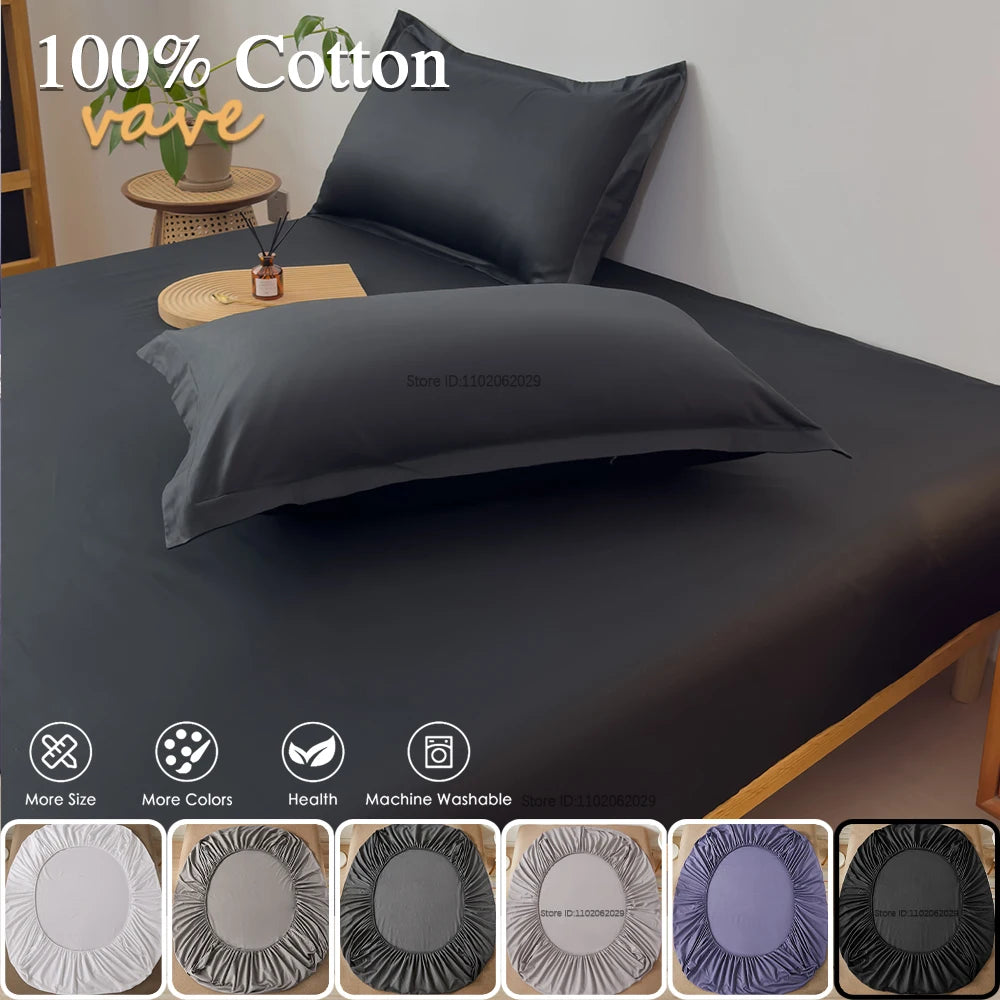 Fitted Bed Sheet with 360 Elastic Band Mattress Protector Cover Bedspreads for Single Double King Queen Size Bed Sheet 160x200