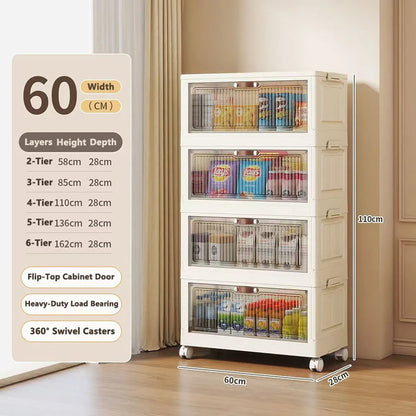 Transparent Foldable Storage Cabinet Large Capacity Refrigerator Storage Box Multi-Specification Multifunction Kitchen Organizer