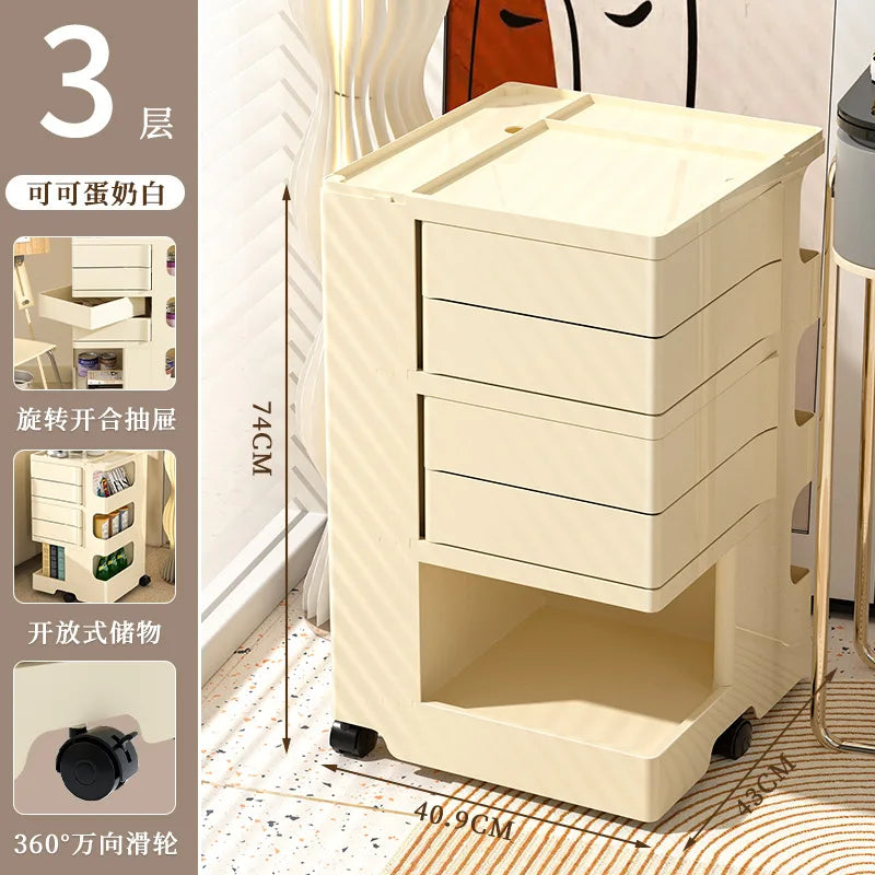 Rotating Storage Cabinet Home Storage Bedside Cabinet Large Capacity Floor-standing Snack Cabinet