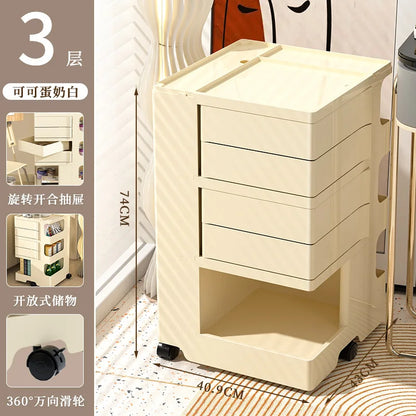 Rotating Storage Cabinet Home Storage Bedside Cabinet Large Capacity Floor-standing Snack Cabinet