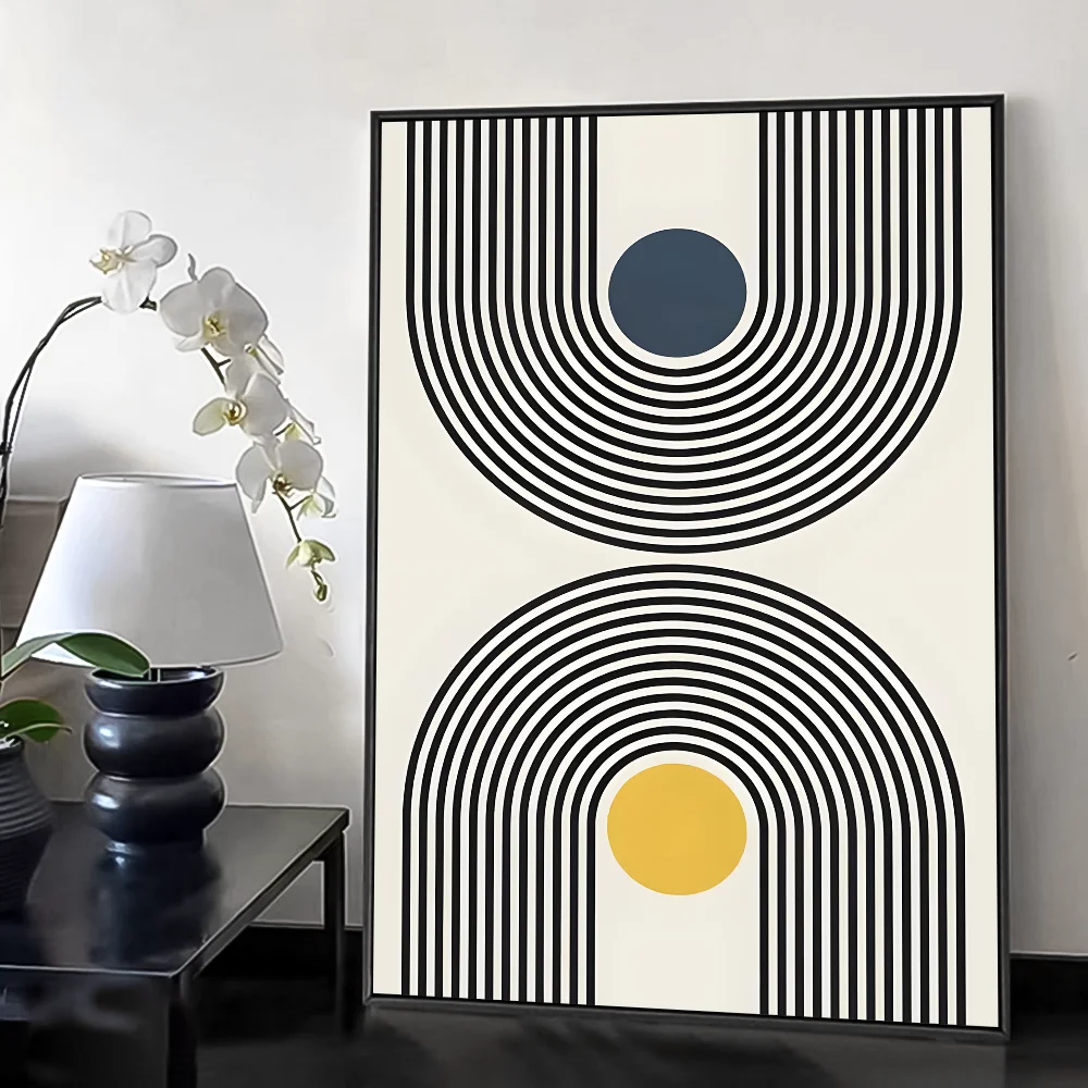 Bohemian styleAbstract Geometric Line boho Poster HD art sticky wall waterproof home living room bedroom bar aesthetic decoratio