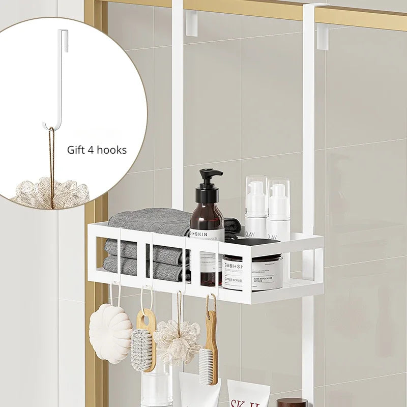 Space-Efficient Simple Bathroom Hanging Basket Non-Punching Shower Gel And Shampoo Storage Drain Water Rack for Bathroom Organiz