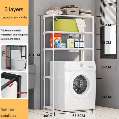 Storage Shelf For Bathroom Space Washing Machine Rack Saver Over Toilet Rack For Bathroom Floor Home Organizer Clearance Sale