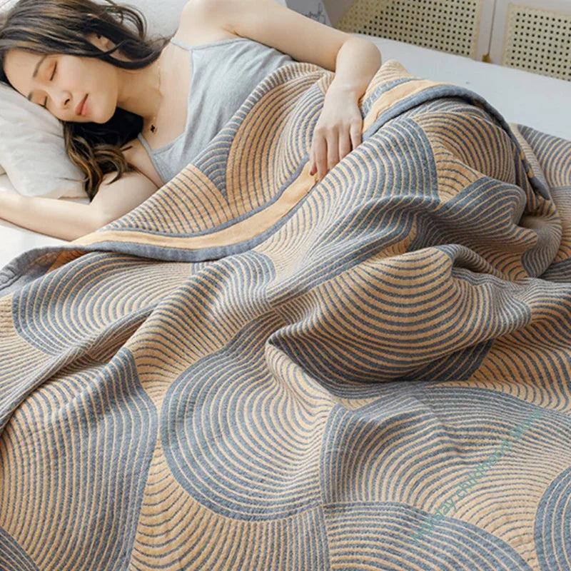 Double Bedspreads Cotton Quilt Summer Muslin Throw Blankets For the Beds Sofa Cover Blanket Decorative Bedding Linen 200*230cm