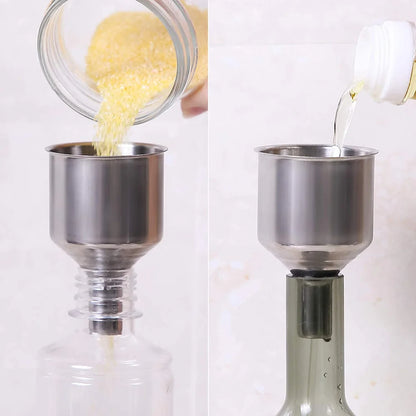 4Pcs Canning Funnel with Grip Handle Stainless Steel Canning Jar Lifter Rustproof Jam Funnel for Transferring Spices Liquids