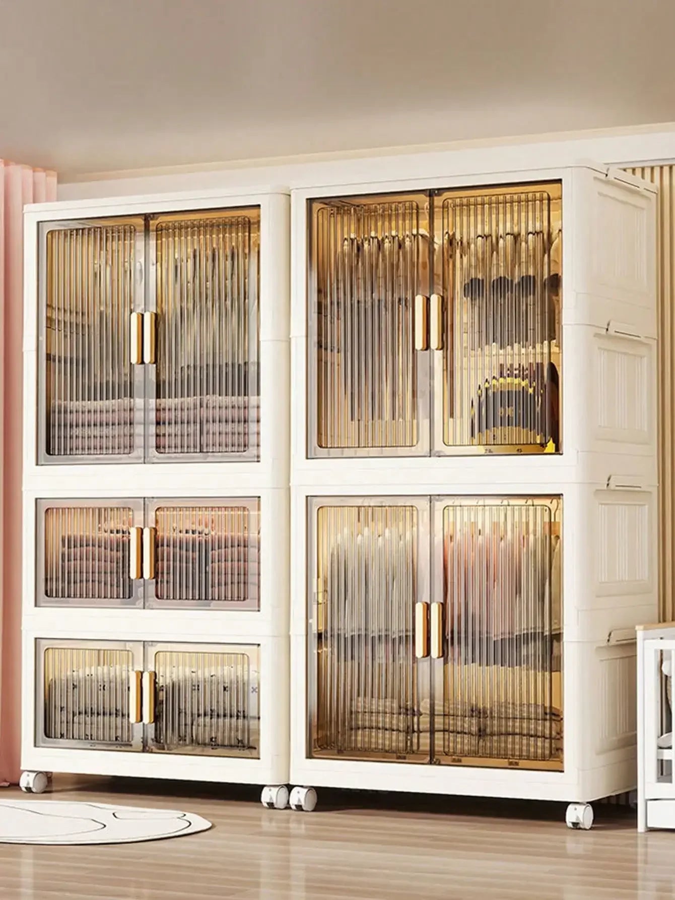 Large Capacity Multifunction Storage Cabinet Dustproof Wardrobe Folding Home Organization Solution
