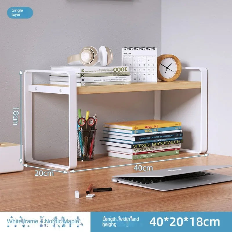 Shelf Desktop Storage  Bookshelf Student Document Shelf  Computer Racks Tiered Cabinet Office Accessories Stationery Holder