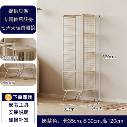 Nordic style Bookcase Multi-Tier Metal Storage Shelf Space Saving Living Room/Kids Book Organizer Sturdy Display Rack for Office