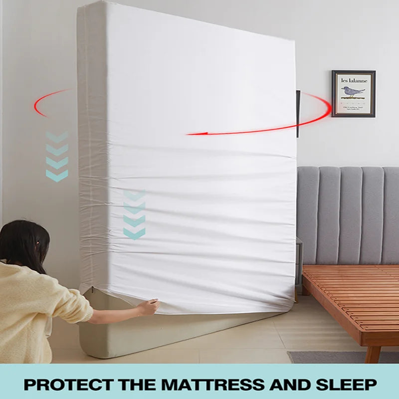 Waterproof Mattress Protector with Zipper Soft & Breathable & Noiseless Antibacterial, Anti-mite Mattress Cover , Queen/King