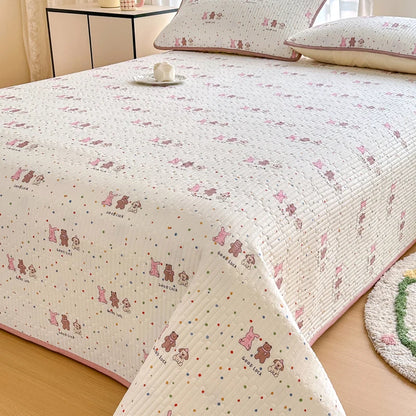 Bonenjoy 1pc Bedspread 100% Cotton Bed Cover Quilted Bed Linen Skin-friendly Bedsheet покрывало на кровать (No Pillowcase)