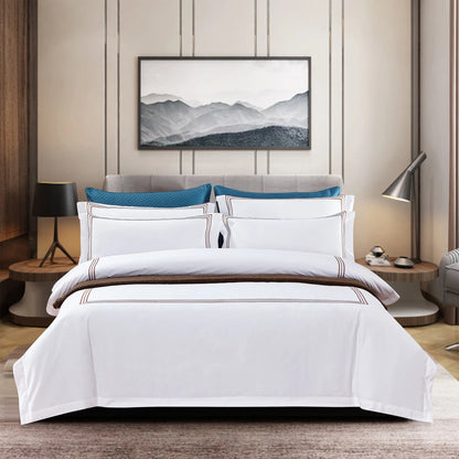 Nordic Style Pure Cotton Duvet Cover Hotel-Grade 100% Cotton Queen King Size Quilt Cover Sheet Pillowcases High-End Bedding Set