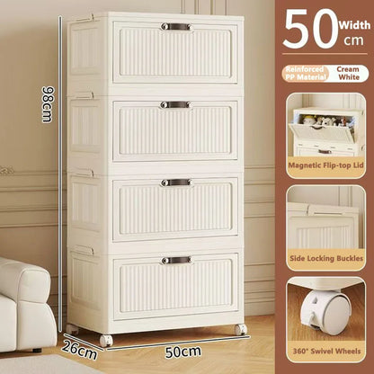 Transparent Foldable Storage Cabinet Large Capacity Refrigerator Storage Box Multi-Specification Multifunction Kitchen Organizer