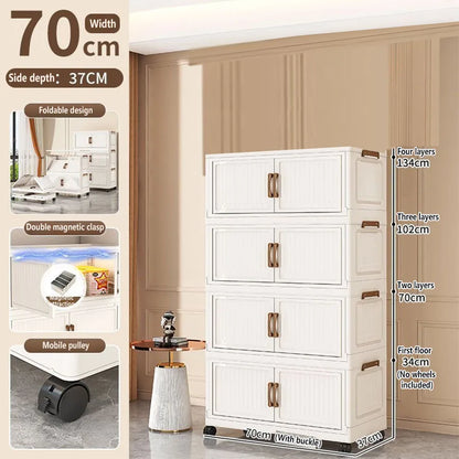 Folding Storage Cabinet Multi-Scene Storage Cabinet Wall-Mounted Kitchen Bathroom Bedroom Living Room Organizer