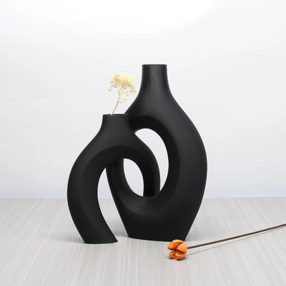 A Set of Bohemian Style Art Vases, Home Decoration Vases, Perfect Choice for Home and Office Decoration, Suitable for Living Room, Bedroom and Wedding Center Furnishings