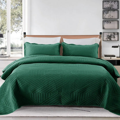 Velvet Quilted Bedspread Stripe Jacquard Bed Cover Blanket European Style Soft Warm Bedding Bed Protector Bedsheet