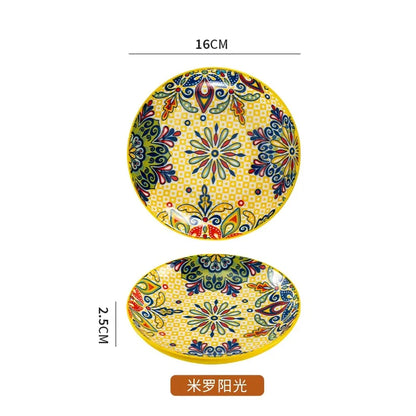Ceramic Tableware Set Rice Bowl Serving Plate Creative Cutlery Soup Plate Noodle Handle Bowl Sauce Dish Steak Salad Fruit Plate