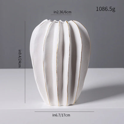 Ceramic Vase, Irregular Carambola Flower Arrangement, Coral Wave Pattern Petal Shaped Vase, Handicrafts, Decorative Ornaments