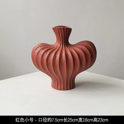 Livetai Wabi-Sabi Handmade Ceramic Vase, Organic Artistic Flower Pot for Living Room, Study & TV Console, Modern Boho Decor