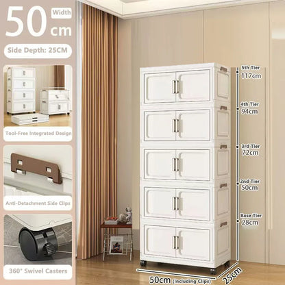 Storage Cabinet No Installation Required Organization Cabinet for Babies and Children Clothes Organizer Box Snack Plastic Foldable