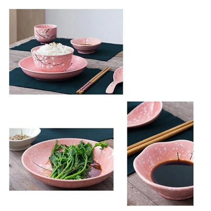 Japanese Style Ceramic Tableware Set Household Cutlery Creative Ceramic Dinnerware dining table dish set dinner set eco friendly