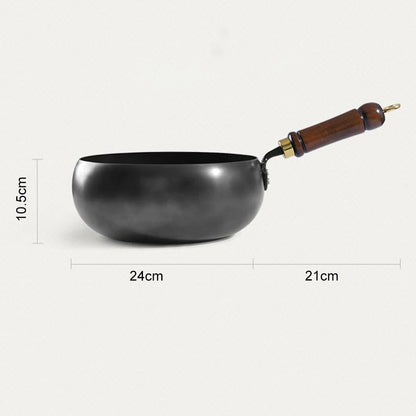 1pcs Iron Pot Big Belly Pot Pure Hand Forged Small Frying Pan Uncoated Iron Pot Non-stick Household Wok ﻿