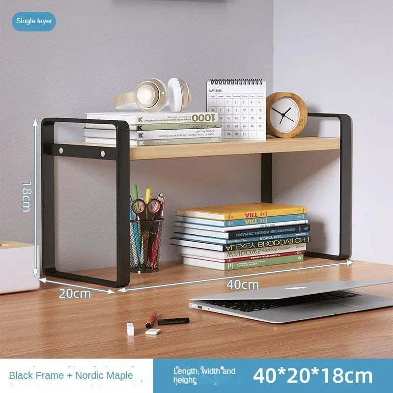 Student Desktop Book Storage Rack Layered Display of Household Cosmetics Perfume Organize Office Desktop Miscellaneous Materials