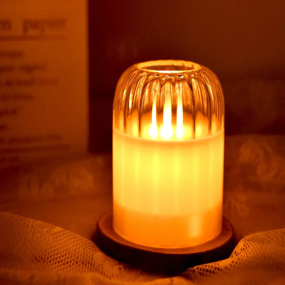 Flameless Candles with Remote, Set of 3 Glass Jar LED Candles  Φ 3" H 4" 5" 6", Candlelight for Home Fall Halloween Party Decor
