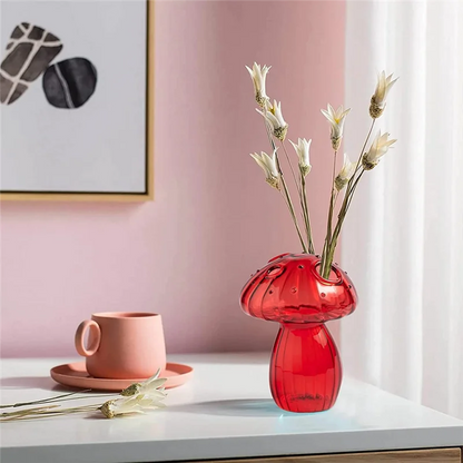 67NEW Hydroponic Plant Vases, Nordic Style Mushroom Glass Bud Vases Mushroom Flower Vases for Home Office Living Room Deco