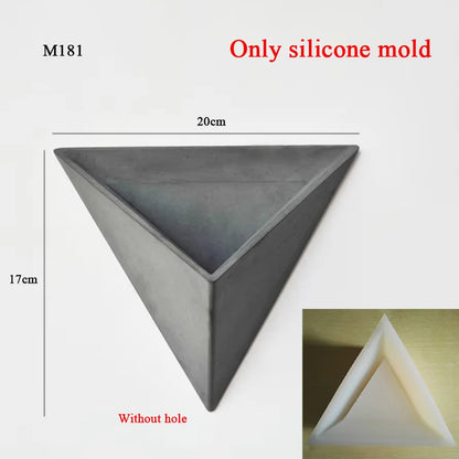 Triangle silicone molds Wall hanging type cement flowerpot mold silicone concrete pot molds
