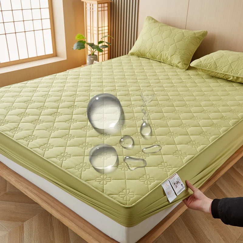 Waterproof Mattress Protector Embossed Bed Mattress Cover Soft Breathable Fitted Mattress Pad Cover 120/140/160/200x200 Washable
