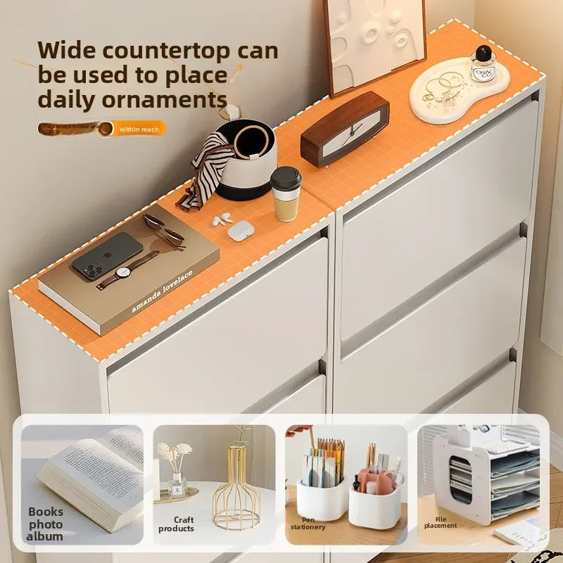 Large capacity Living Room Storage Cabinet Back The Door Thin Modern AndSimple Narrow Storage Cabinet Storage Box For Toy Snaek