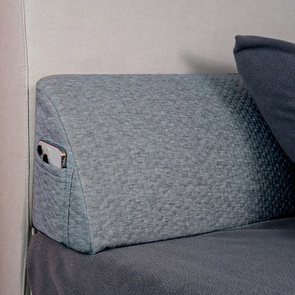 1Pc Bed Gap Filler Bed Wedge Pillow Headboard Pillow Memory Foam Material Mattress Gap Filler with 2 Side Large Pockets