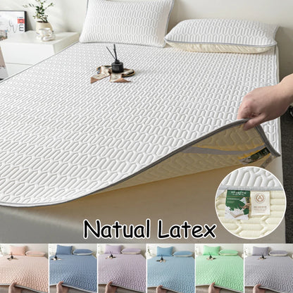 Soft Thicken Latex Filling Summer Bed Mat and Pillowcase 2/3pcs Bedding Set Smooth Cool Feeling Bed Sheet Cooling Mattress Cover