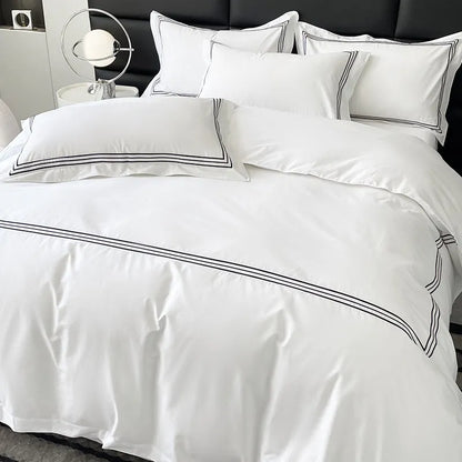 Nordic Style Pure Cotton Duvet Cover Hotel-Grade 100% Cotton Queen King Size Quilt Cover Sheet Pillowcases High-End Bedding Set