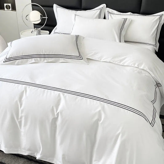 Nordic Style Pure Cotton Duvet Cover Hotel-Grade 100% Cotton Queen King Size Quilt Cover Sheet Pillowcases High-End Bedding Set