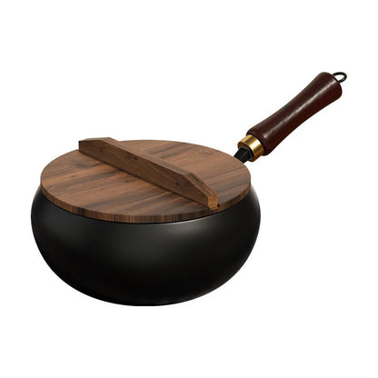 Big Belly Pot Uncoated  Hand-Made Iron Pot Household Cooking Pot Non-Stick Pot Kitchen Gas Stove Induction Cooker Universal