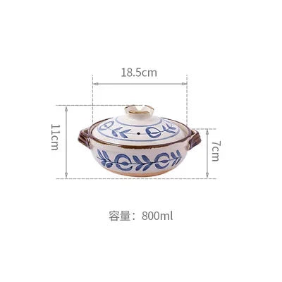 1 Pcs Ceramic Casserole Japanese Style Black Small Pot Clay Saucepan Home Kitchen Cookware Cooking Supplies Kitchen Pot Soup Pan