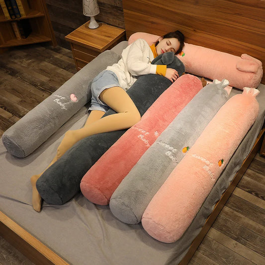 Large Size Cylinder Pillow Long Pillowcase Detachable Waable Soft Cute Bed Pillow Women's Sle Modern Simple Home Fabric