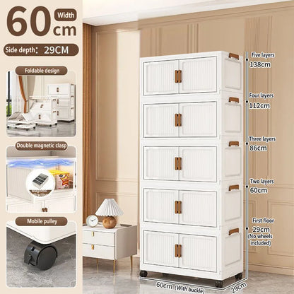 Folding Storage Cabinet Multi-Scene Storage Cabinet Wall-Mounted Kitchen Bathroom Bedroom Living Room Organizer