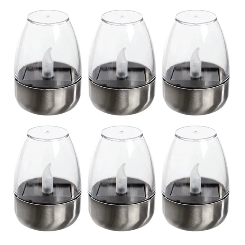 Solar Powered LED Candles 6 Pieces Rechargeable Flameless Night Lights For Garden Outdoor Wedding Party Decor Atmosphere Lamps