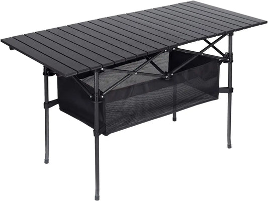 Folding Camping Table with Storage Bag 4ft Portable Aluminum Camp Table Patio Table Beach Table for Outdoor Picnic BBQ