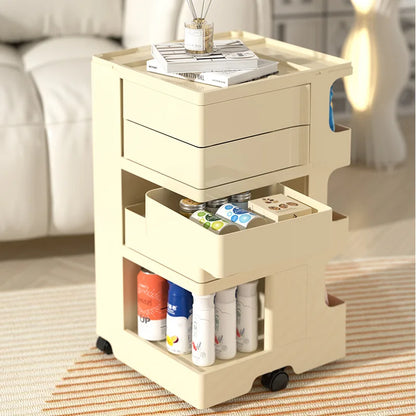 Rotating Storage Cabinet Home Storage Bedside Cabinet Large Capacity Floor-standing Snack Cabinet