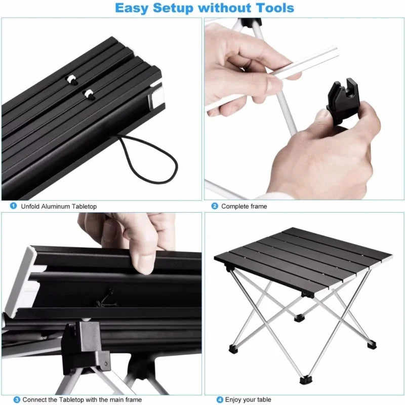 High Quality Foldable Aluminum Alloy Camping Table Outdoor Dinner Desk Party Picnic Bbq Portable Ultra Light Fold Desk